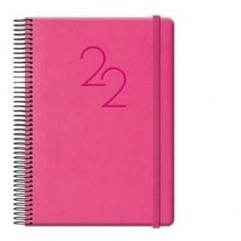 AGENDA CABANA 2022 DÍA PÁGINA ESPIRAL ROSA 15X21CM DOHE 12591