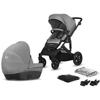 Kinderkraft Carrito Bebé 2 Piezas PRIME LITE, Silla de Paseo, Capazo, Gris