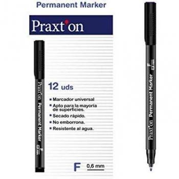 Rotulador Permanente PRAXTON Punta Fina, Caja x12