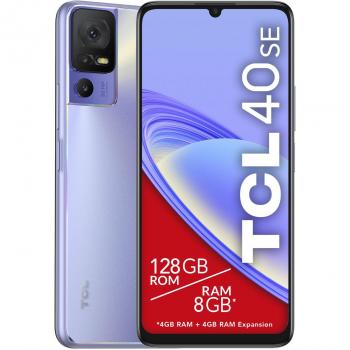 TCL 40 SE Smartphone Púrpura - 6.75 HD+ Display - Dual SIM - Android 13 - 4G LTE - USB Tipo C - Octa-core 2.3 GHz Processor - 4 GB RAM