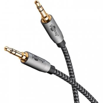 Cable de audio AUX 3,5 mm estéreo M/M 5 m con conectores chapados en oro y blindaje magnético