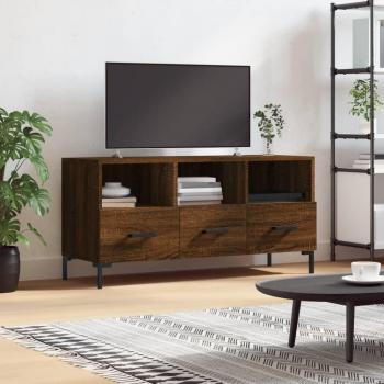 Mueble para TV de madera multicapa en color roble marrón, dimensiones 102x36x50 cm
