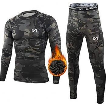 MEETYOO Conjuntos térmicos Hombre, Deportes Ropa Interior térmica Aire Libre Base Layer Thermo Function Ropa Deportiva de Invierno para Running Ciclismo Esquí