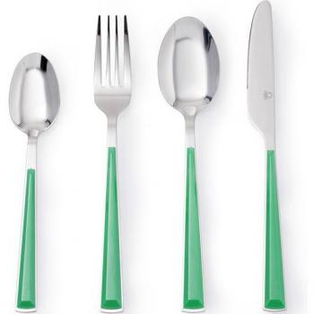 Set de Cubiertos de 24 piezas con Mango Verde Casa Benetton