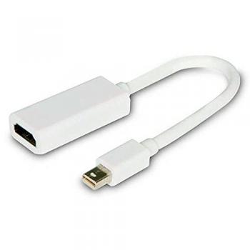 Cable Adaptador Mini Display Port DP a HDMI HDTV M/H Blanco para Ordenadores Portátiles y Laptops 1.3 HD
