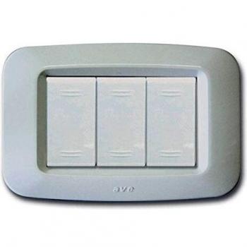 Placa de Tecnopolímero Ave Banquise Sistema 45, 3 Módulos, Blanco Brillo