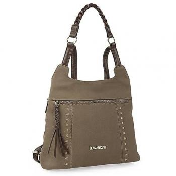 Mochila Bolso Casual Mujer Lois - Antirrobo, Polipiel, Tamaño Pequeño, Color Taupe