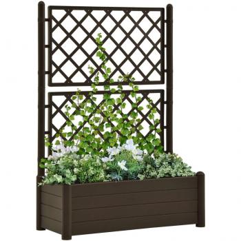 vidaXL Garden Planter with Trellis 100x43x142 cm PP Mocha