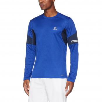 Salomon Agile Camiseta de Manga Larga, Hombre, Azul