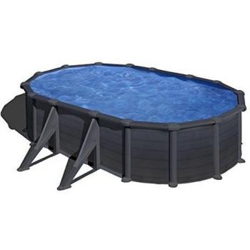 Piscina desmontable Gre Granada ovalada Grafito - 610 x 375 cm.