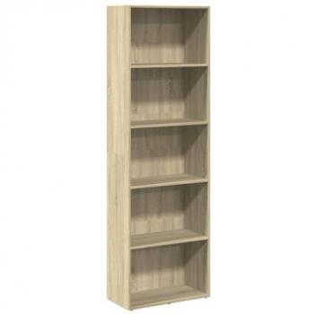 Estantería de madera de ingeniería roble Sonoma 60x30x189 cm Marrón