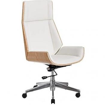 Sillón Oficina Moderno Blanco Ruedas Polipiel ergonómica de 108x66x65 cm - LOLAhome