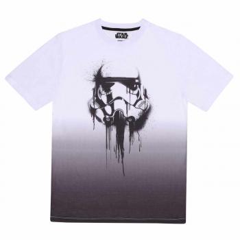 Camiseta Unisex Star Wars Stormtrooper Ink Blanco Ombre Dip Dye XXL 100% Poliéster
