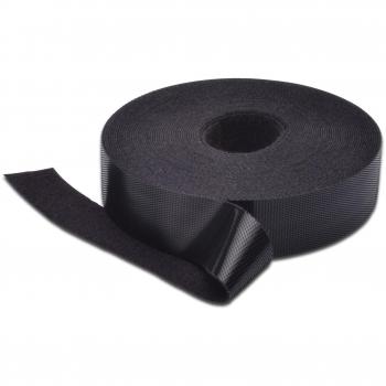 Cinta de velcro, 20 mm de ancho, rollo de 10 m, Color Negro