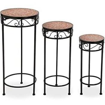 Soporte para Maceta Marrón Metal (30 x 69 cm) (3 pcs