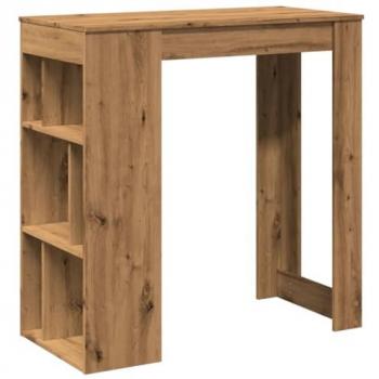 Mesa alta con estantes de madera roble artisian 102x50x103,5 cm