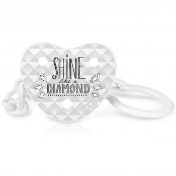 LOVI Cadena para Chupetes, 0m+,Forma Redonda Segura, Evita que el Chupete se Pierda, Diamond Colección