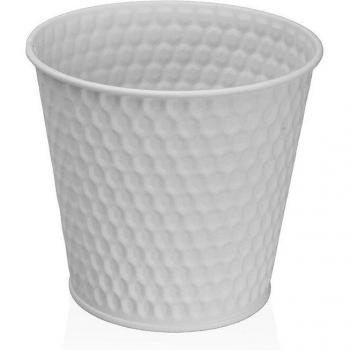 Maceta Versa Zink Blanco Metal 14 x 12,5 x 14 cm