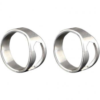 westeng Anillo de plata abridor de botella de cerveza de herramienta multifuncional de portátil Pack de 2