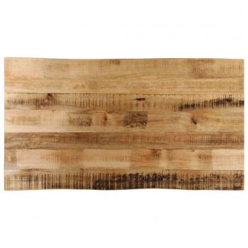 Tablero de mesa borde natural madera maciza mango 100x60x2,5 cm Marrón
