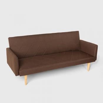 Sofá cama clic clac de 3 plazas en tejido nórdico reclinable Perla color marrón