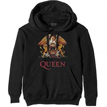 Queen Classic Crest Black Hoodie XL - 80% Cotton, 20% Polyester