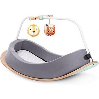 Mecedora 3 en 1 infantil de madera natural gris Beeloom