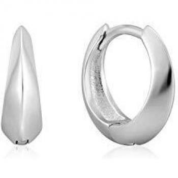 Pendientes Ania Haie plata Ley 925m rodiada colección Spike It Up lisos tipo argolla