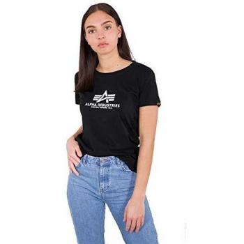 Camiseta Mujer Alpha Industries New Basic Negra L 100% Algodón