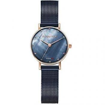 Reloj de Mujer Victoria Hyde Loughton Perla 2024 con Esfera Azul de Nácar, Correa Milanesa Azul y Caja en Oro Rosa
