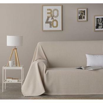 Foulard Colcha Algodón Extrasuave Naturals 180x270 cm Olga Beige Fabricado en España