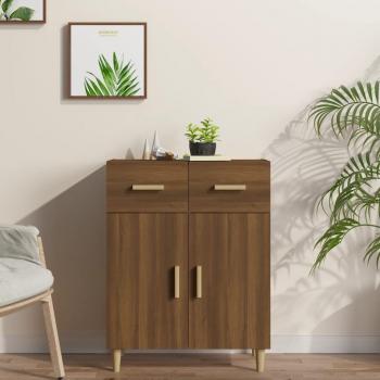 Aparador de madera multicapa de roble marrón 69,5x34x89 cm