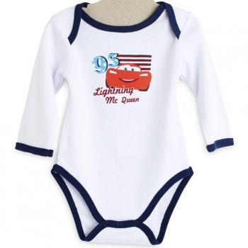 Body bébé manches longues Mc queen Cars Blanc/marine 23mois