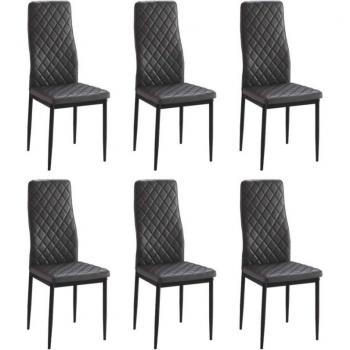 Pack de 6 sillas de mármol gris 96x40,5x49 cm