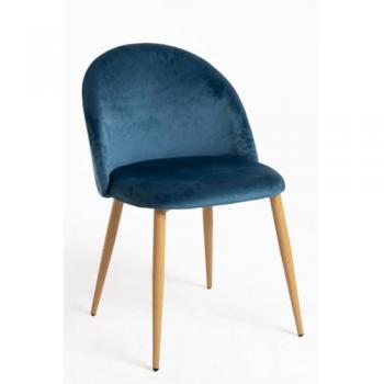 Pack 4 Sillas Comedor Vint Terciopelo Azul