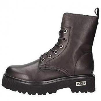 Cult Women's Black Leather Lace-up Boots, Size 10 US / 7 UK