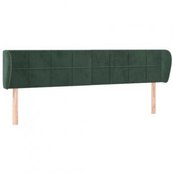 Cabecero de terciopelo verde oscuro 203x23x78/88 cm