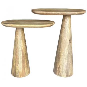 Mesa Auxiliar ORIGEN Home Decor Marrón 60x46x30cm 2 U Mueble Auxiliar