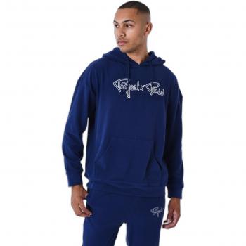 Project X Paris Soft Contour Embroidered Logo Hoodie, Midnight Blue, Men's L