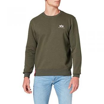 Sudadera Alpha Industries Básica Logo Pequeño Verde Oliva Hombre - Estilo y Calidad Garantizados