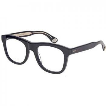 Gucci GG0480O-001-53 Brillengestell, Schwarz Glänzend/Kristall Kristall, 53.0 Unisex Adulto