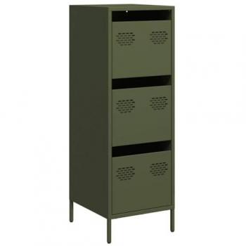 Aparador de acero verde oliva 39x35x103,5 cm, Armario para Libros, Armario Moderno para Libros, Armario estantería de Almacenamiento