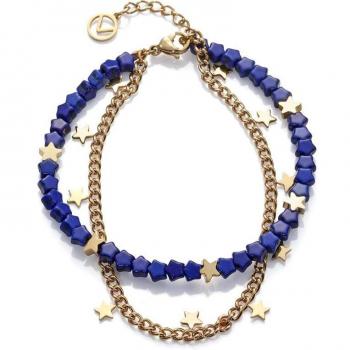 Pulsera Viceroy Kiss de acero dorado con multIPiedras azules