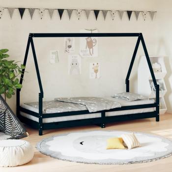 Estructura de cama para niños madera de pino negro 80x200 cm vidaXL