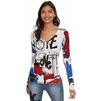 Desigual Arty V-Neck Suéter, Multicolor