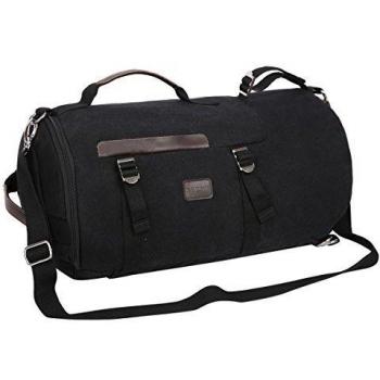 Eshow Marcas de Bolsos de Viajes de Bandoleras de deporte de Mochilas de Lona de Tela para Hombres,Color Negro,Disena para Viajes