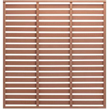 Panel de Valla con 1 Poste Marrón 180x180 Cm de Vidaxl