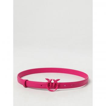 PINKO Women's Fuchsia Love Berry Color Block Leather Belt - Size XS