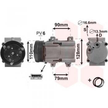 Compresor de aire acondicionado VAN WEZEL 1800K284 para FORD Transit/Tourneo, Galaxy