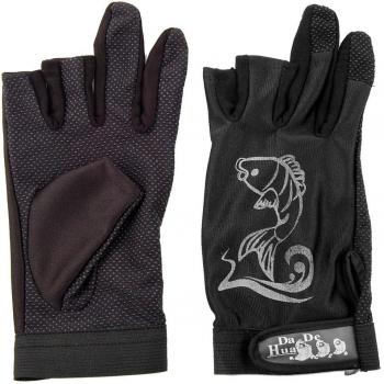 SODIAL(R) 2 x Guantes de Pesca Goma Antideslizante Dos Dedos - Negro